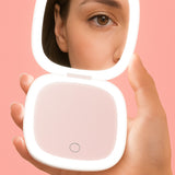 PREORDER TWIN PACK 7X -Blushing Peach Glowlux Lumi Compact Hand held Makeup Mirror Mid JAN  Shipment