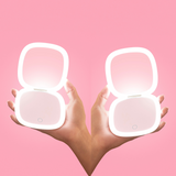 Twin Pack 10X Magnification  Glowlux Lumi-Zoom Compact Hand-held Mirror