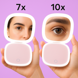 TWIN PACK -Orchid Glowlux Lumi Compact Hand held Makeup Mirror