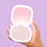 TWIN PACK -Lilac Crush 7X & 10X Magnification Glowlux Lumi Compact Hand held Makeup Mirror bundle