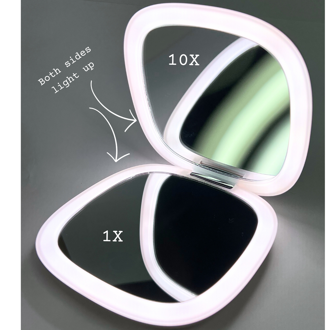 10X Magnification Glowlux Lumi-Zoom Compact Makeup Mirror