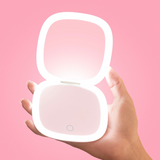 10X Magnification Glowlux Lumi-Zoom Compact Handheld Makeup Mirror