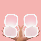 PREORDER TWIN PACK 7X -Blushing Peach Glowlux Lumi Compact Hand held Makeup Mirror Mid JAN  Shipment